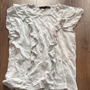 White Ruffled Top Veronica Beard